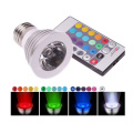 3W RGB LED Spotlight Lamp with Remote Controller